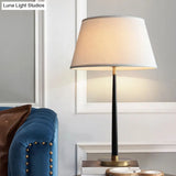 Minimalist Black Fabric Living Room Nightstand Lamp With Conical Shapeelevate Your Space