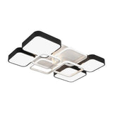 Minimalist Black Flush Mount Led Ceiling Light Square Design 16/19.5 Width Aluminum & Acrylic