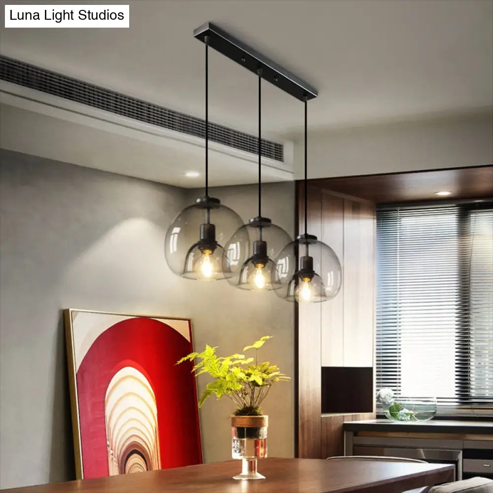 Minimalist Black Glass Pendant Light For Modern Dining Rooms