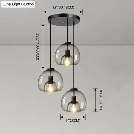 Minimalist Black Glass Pendant Light For Modern Dining Rooms