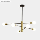 Minimalist Black Glass Sphere Hanging Pendant Light For Modern Living Rooms