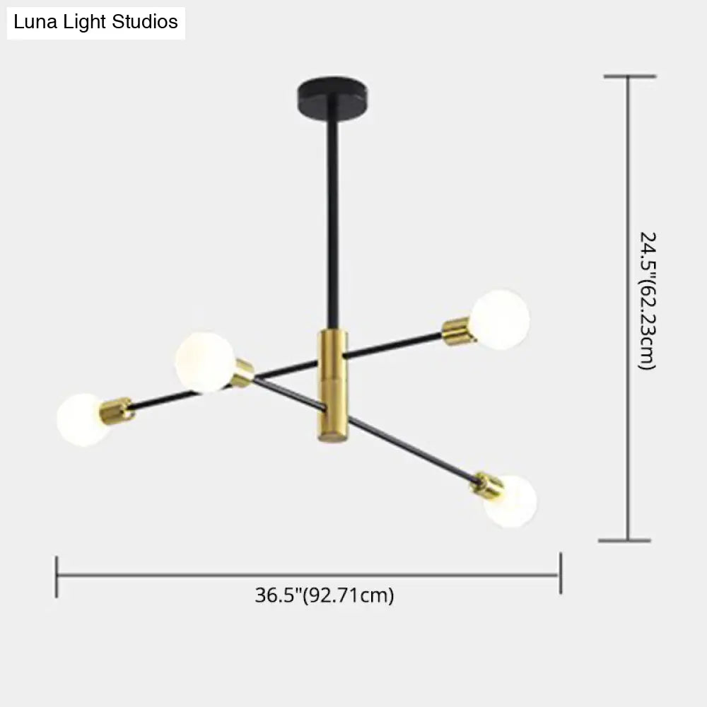 Minimalist Black Glass Sphere Hanging Pendant Light For Modern Living Rooms