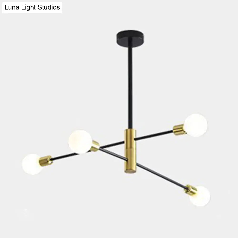Minimalist Black Glass Sphere Hanging Pendant Light For Modern Living Rooms