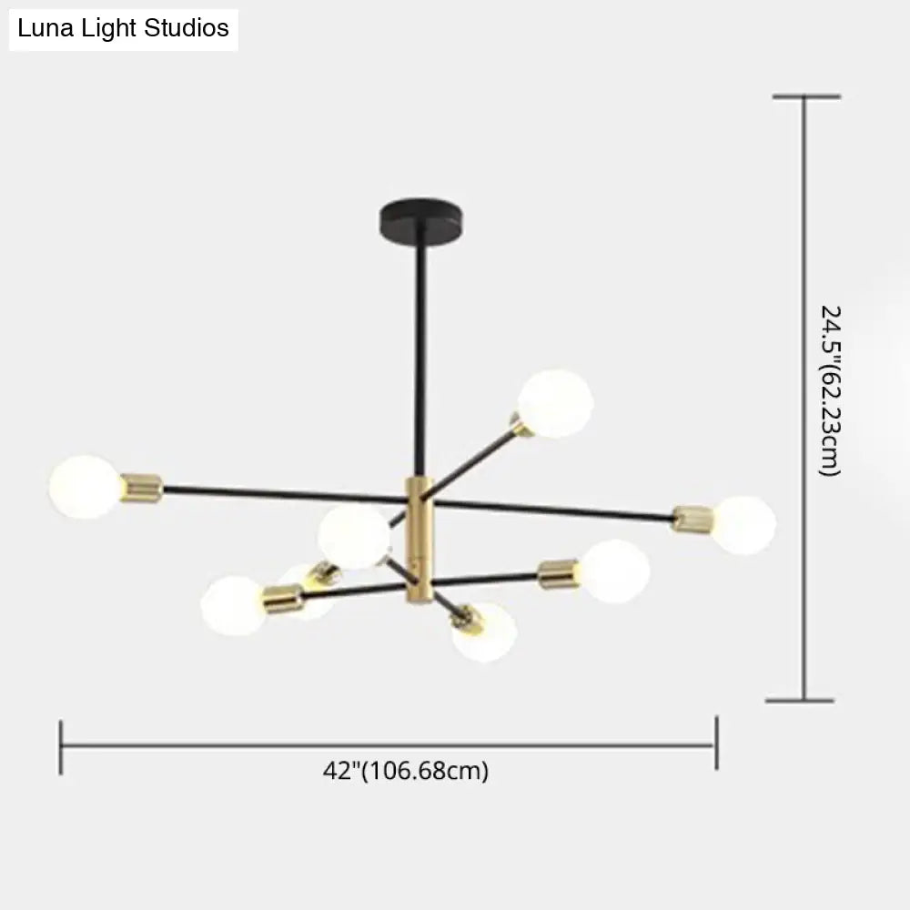 Minimalist Black Glass Sphere Hanging Pendant Light For Modern Living Rooms