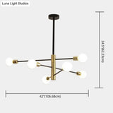 Minimalist Black Glass Sphere Hanging Pendant Light For Modern Living Rooms
