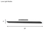 Minimalist Black Led Flush Ceiling Light - Wide Oblong Shape Multiple Size Options Corridor Mounted