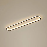 Minimalist Black Led Flush Mount Ceiling Light For Corridor With Acrylic Oblong Shape / 47’