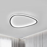 Minimalist Black Led Teardrop Metal Ceiling Light - Warm/White/3 Color Options 15’/19’ Width /