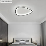 Minimalist Black Led Teardrop Metal Ceiling Light - Warm/White/3 Color Options 15’/19’ Width