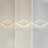 Minimalist Black Metal Flush Mount Ceiling Lamp With Square Ultrathin Led - Perfect For Bedrooms /