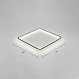 Minimalist Black Metal Flush Mount Ceiling Lamp With Square Ultrathin Led - Perfect For Bedrooms /