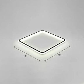 Minimalist Black Metal Flush Mount Ceiling Lamp With Square Ultrathin Led - Perfect For Bedrooms /