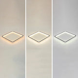 Minimalist Black Metal Flush Mount Ceiling Lamp With Square Ultrathin Led - Perfect For Bedrooms /