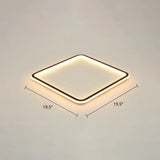 Minimalist Black Metal Flush Mount Ceiling Lamp With Square Ultrathin Led - Perfect For Bedrooms /