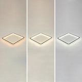 Minimalist Black Metal Flush Mount Ceiling Lamp With Square Ultrathin Led - Perfect For Bedrooms /