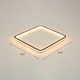 Minimalist Black Metal Flush Mount Ceiling Lamp With Square Ultrathin Led - Perfect For Bedrooms /