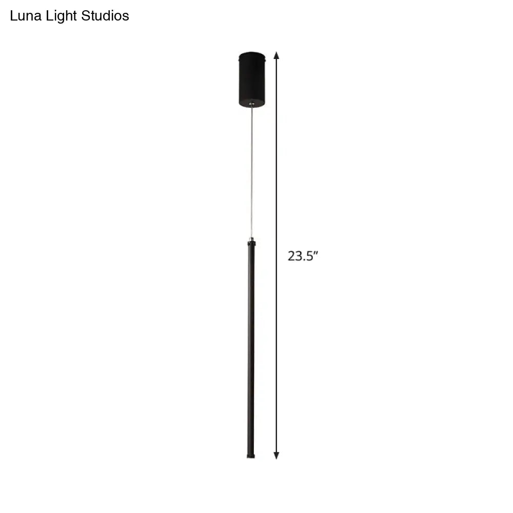 Minimalist Black Metal Tubular Pendant Light Fixture - Led Hanging Ceiling (Warm/White)