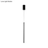 Minimalist Black Metal Tubular Pendant Light Fixture - Led Hanging Ceiling (Warm/White)