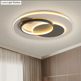 Minimalist Black Multi - Ring Led Ceiling Fixture - 16.5’/20.5’ Diameter Flush Mount Lamp In
