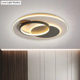 Minimalist Black Multi-Ring Led Ceiling Fixture - 16.5/20.5 Diameter Flush Mount Lamp In