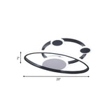 Minimalist Black Planet Led Flush Mount Ceiling Light With Acrylic Shade For Living Room -