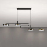 Minimalist Black Round Pendant Light - 4-Bulb Metallic Chandelier Fixture Warm/White Lighting