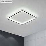 Minimalist Black Square Led Flush Ceiling Lamp - Ultrathin Acrylic Bedroom Light Fixture / 16 White