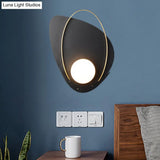Minimalist Black Triangular Wall Lamp With White Glass Shade
