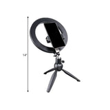 Minimalist Black Tripod Phone Holder With Led Vanity Light And Fill-In Flash Lighting +