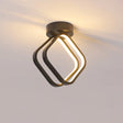 Minimalist Black/White Led Ceiling Light - Acrylic Rhombus Flush Mount Lighting With Warm/White/3