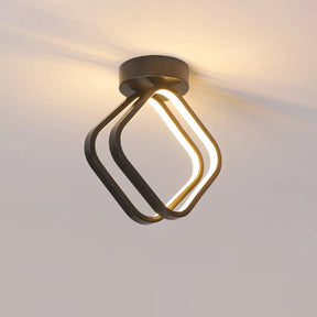 Minimalist Black/White Led Ceiling Light - Acrylic Rhombus Flush Mount Lighting With Warm/White/3