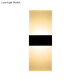 Minimalist Black/White Rectangular Led Sconce Light - Thinnest Wall Mounted Lamp In Warm/White