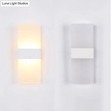 Minimalist Black/White Rectangular Led Sconce Light - Thinnest Wall Mounted Lamp In Warm/White