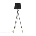 Minimalist Black/White Tapered Floor Lamp With Brass Accents Black