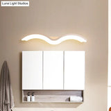 Minimalist Black/White Wavelet Led Wall Sconce With Frosted Diffuser Available In 16 23.5 Or 31.5