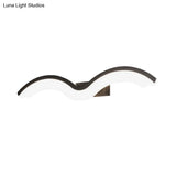 Minimalist Black/White Wavelet Led Wall Sconce With Frosted Diffuser Available In 16 23.5 Or 31.5