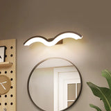 Minimalist Black/White Wavelet Led Wall Sconce With Frosted Diffuser Available In 16 23.5 Or 31.5