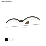 Minimalist Black/White Wavelet Led Wall Sconce With Frosted Diffuser Available In 16 23.5 Or 31.5