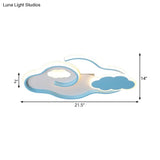 Minimalist Blue Cloud Led Ceiling Mount: Bedroom Fixture