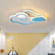 Minimalist Blue Cloud Led Ceiling Mount: Bedroom Fixture