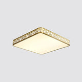 Minimalist Brass Ceiling Light With Geometric Design And Led Flushmount / 19.5’ Square Plate