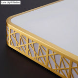 Minimalist Brass Ceiling Light With Geometric Design And Led Flushmount