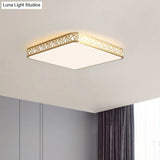 Minimalist Brass Ceiling Light With Geometric Design And Led Flushmount