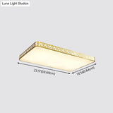 Minimalist Brass Ceiling Light With Geometric Design And Led Flushmount