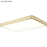 Minimalist Brass Ceiling Light With Geometric Design And Led Flushmount