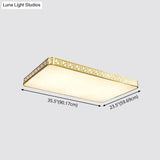 Minimalist Brass Ceiling Light With Geometric Design And Led Flushmount