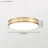 Minimalist Brass Ceiling Light With Geometric Design And Led Flushmount