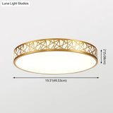 Minimalist Brass Ceiling Light With Geometric Design And Led Flushmount