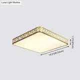 Minimalist Brass Ceiling Light With Geometric Design And Led Flushmount
