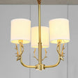 Minimalist Brass Deer Chandelier With Fabric Shade - Elegant Metal Hanging Lamp 3 /